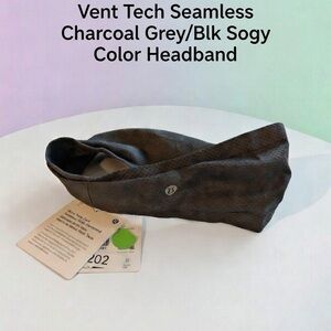 202,NWT Lululemon Metal Vent Tech Seamless
Charcoal Grey/Blk Sogy Headband